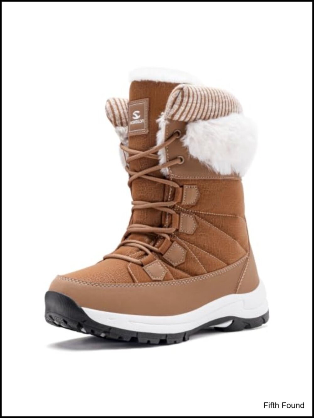 Waterproof Winter Snow Boots Mid Calf Faux Fur Lined Lightweight